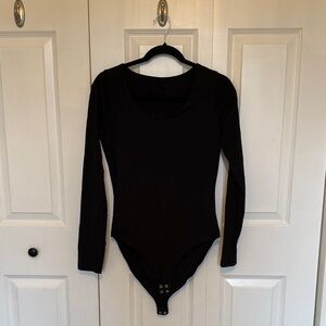 Pact Black Long Sleeve Bodysuit
